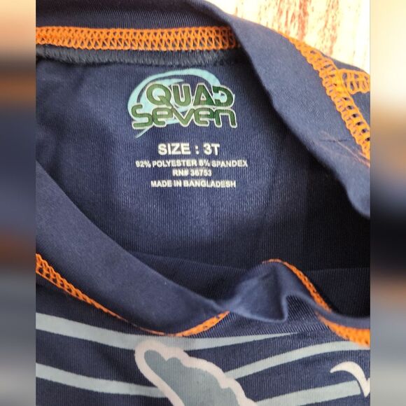 Quad Seven 2 piece swim set boys 3T blue graphic whales NWT - Picture 2 of 8